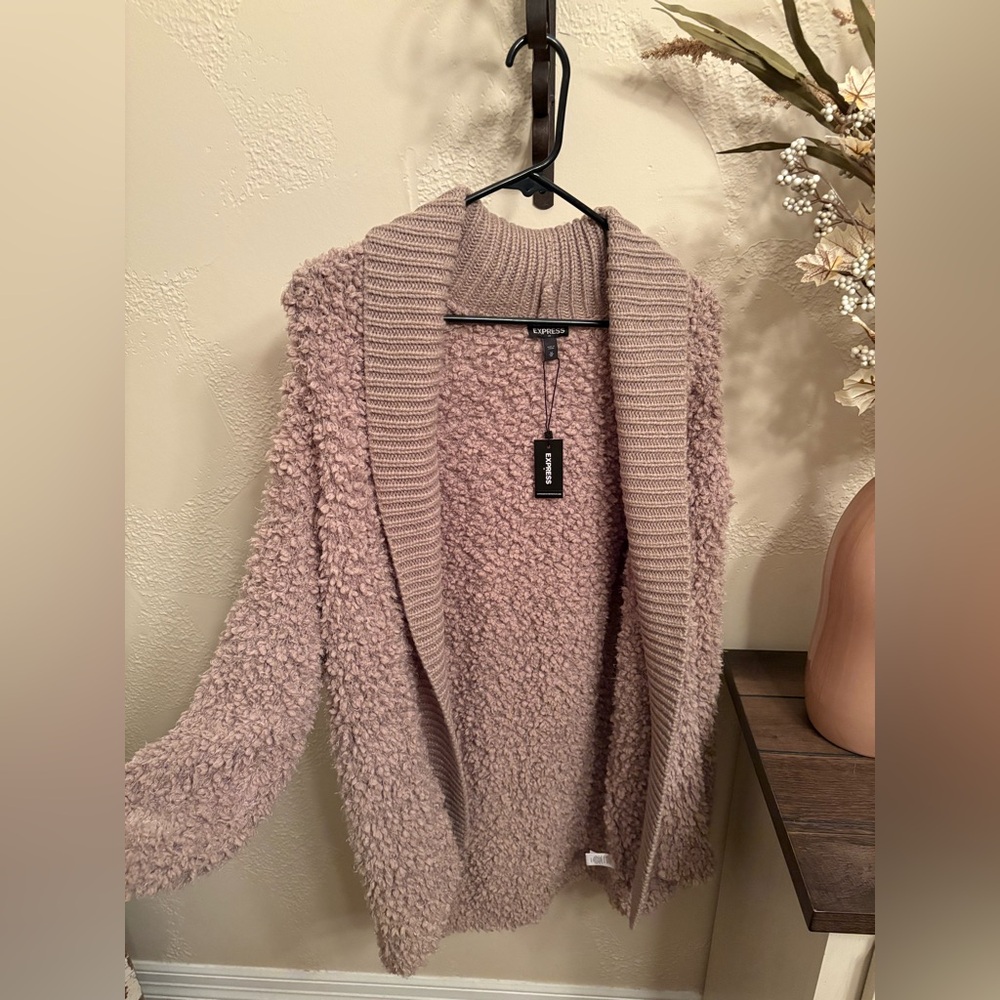 Textured Open-Front Cardigan